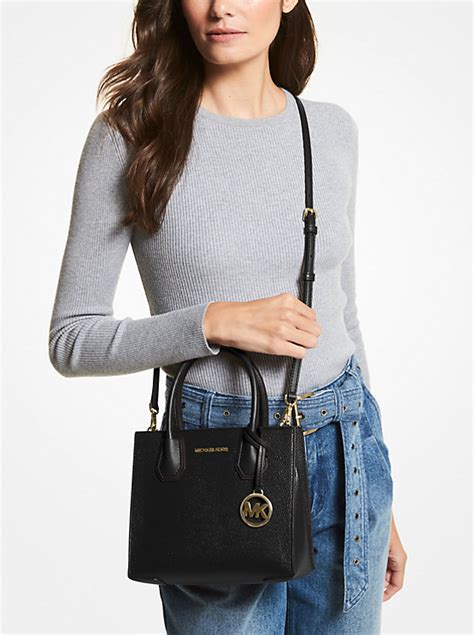 michael kors outlet mercer medium pebbled leather crossbody bag|Michael Kors pebbled leather handbags.